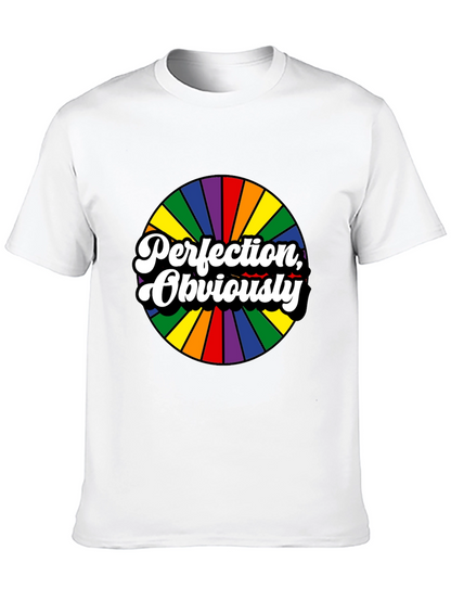 Perfection Obviously Rainbow Circle Black Tee