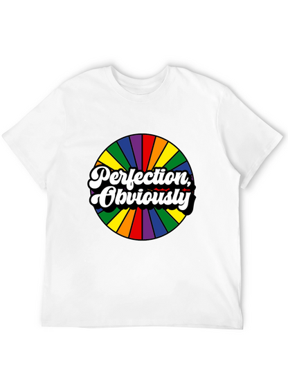 Perfection Obviously Rainbow Circle Black Tee