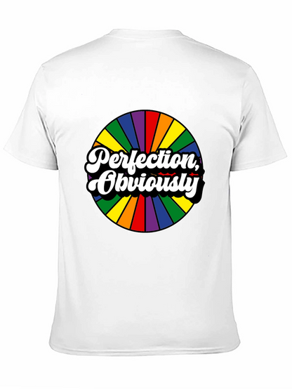 Perfection Obviously Rainbow Circle Black Tee