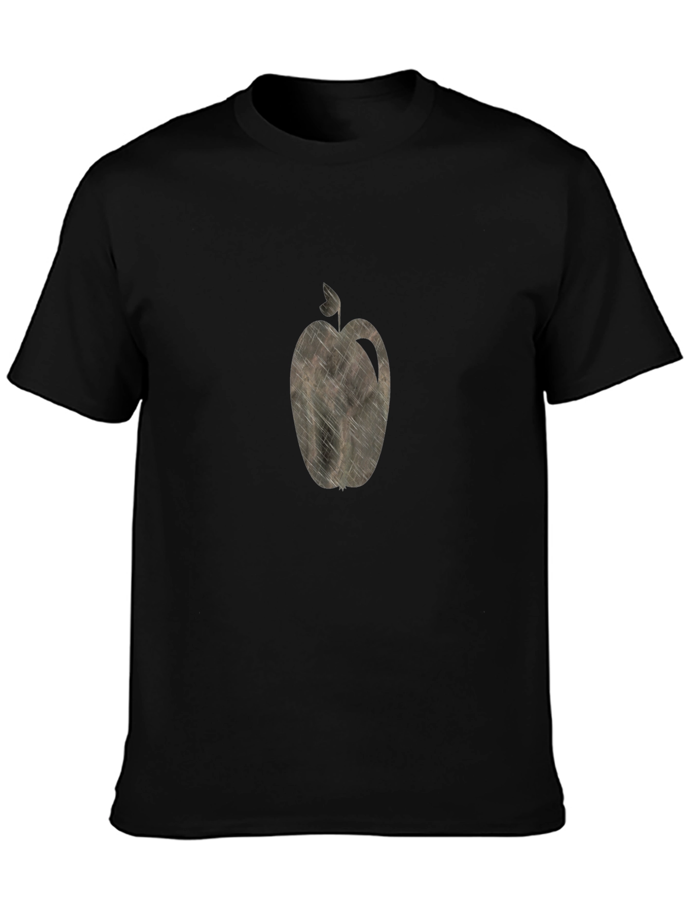 Apple Graphic Print Black T-Shirt