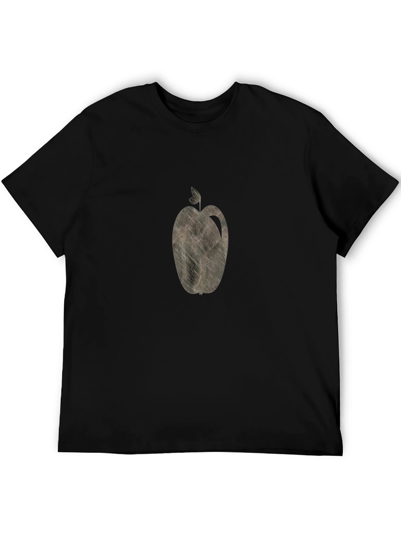 Apple Graphic Print Black T-Shirt