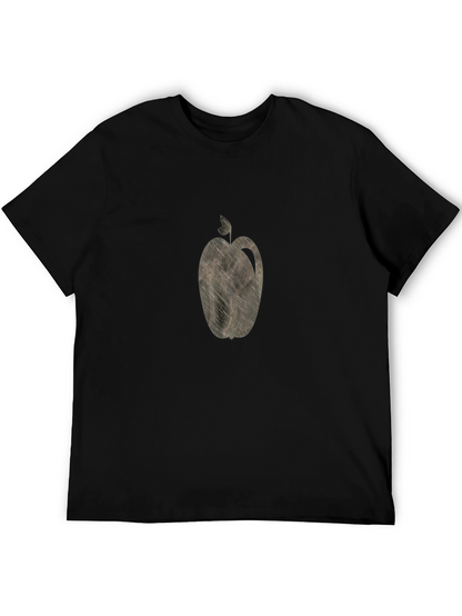 Apple Graphic Print Black T-Shirt