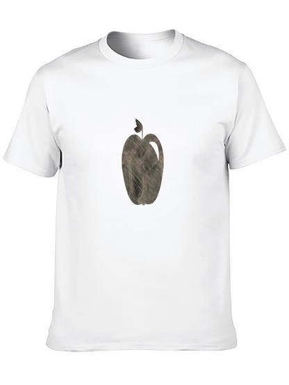 Apple Graphic Print Black T-Shirt