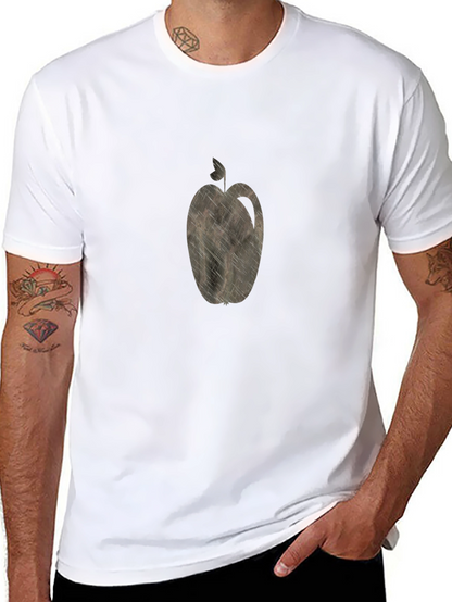 Apple Graphic Print Black T-Shirt