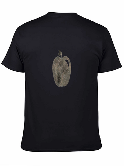 Apple Graphic Print Black T-Shirt