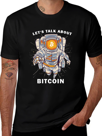 Bitcoin Astronaut Graphic T-Shirt - Crypto Space Tee