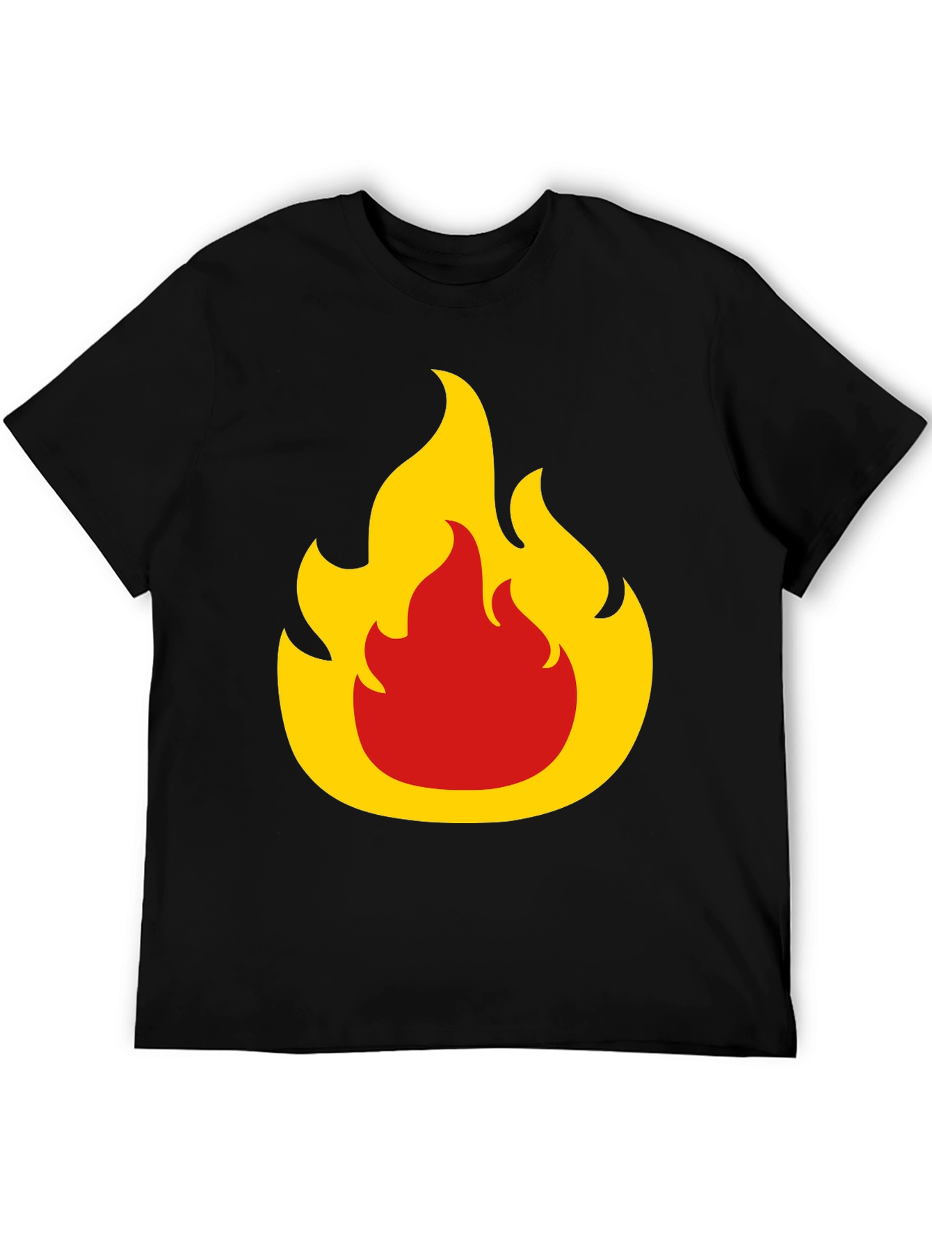 Flame Graphic Tee - Bold Black T-Shirt