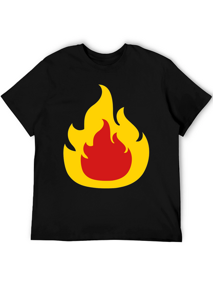 Flame Graphic Tee - Bold Black T-Shirt