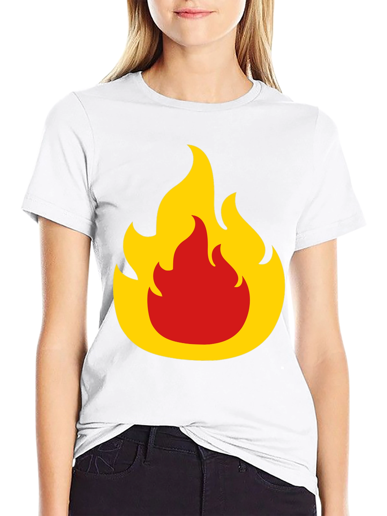 Flame Graphic Tee - Bold Black T-Shirt