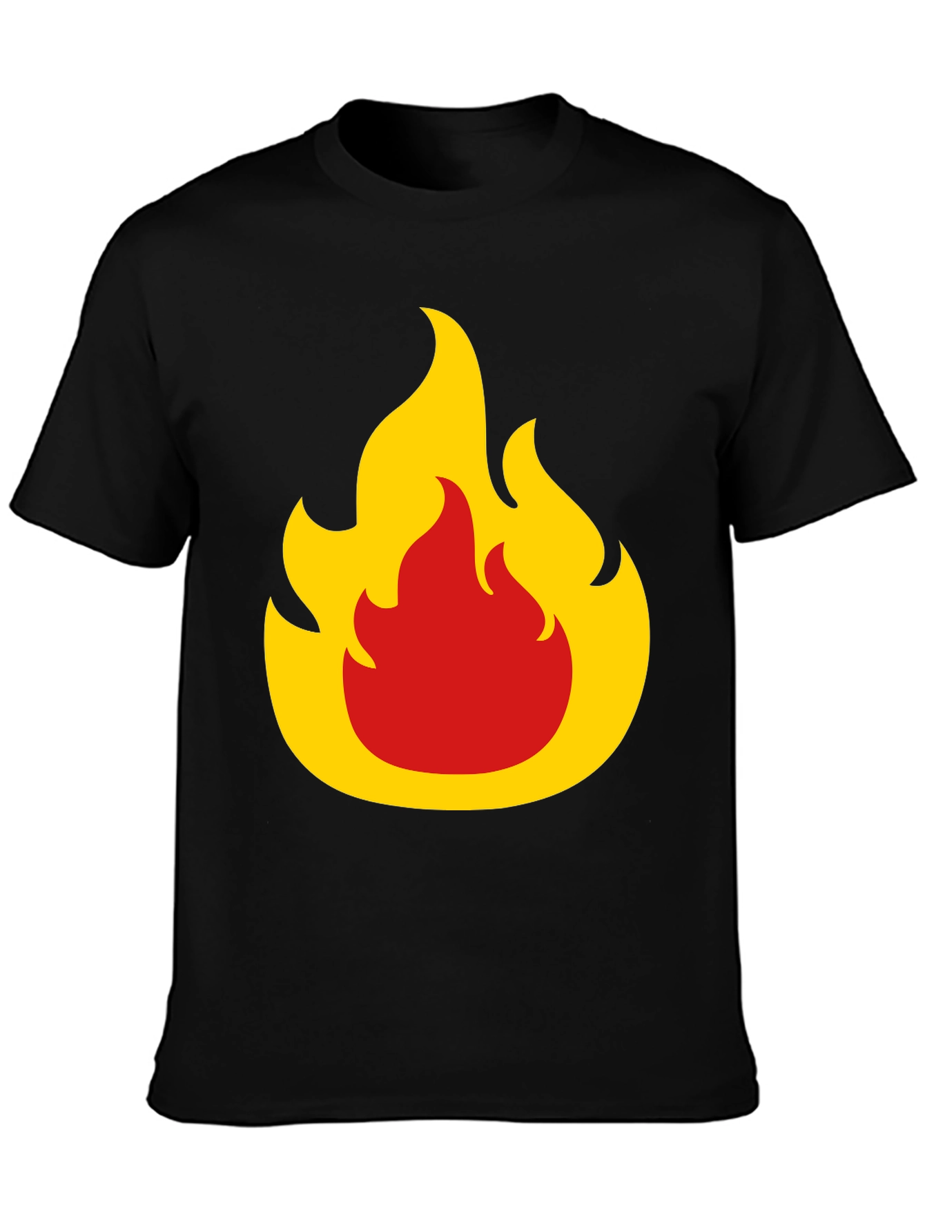 Flame Graphic Tee - Bold Black T-Shirt