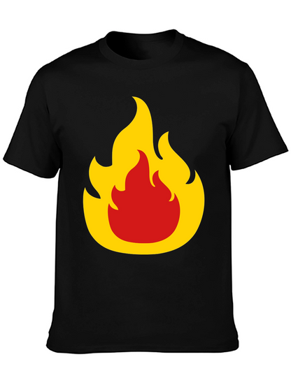 Flame Graphic Tee - Bold Black T-Shirt
