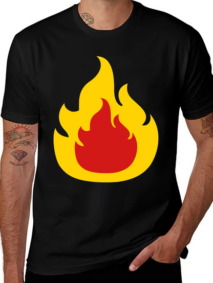Flame Graphic Tee - Bold Black T-Shirt
