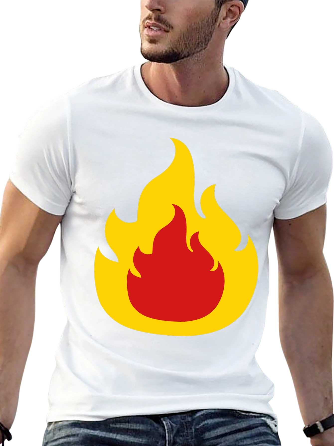 Flame Graphic Tee - Bold Black T-Shirt