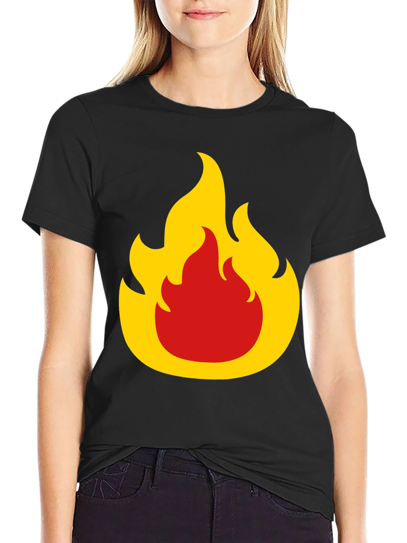 Flame Graphic Tee - Bold Black T-Shirt