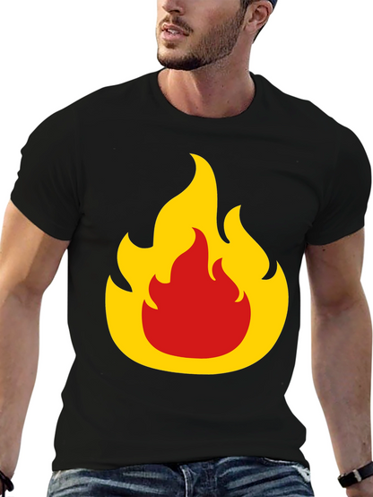 Flame Graphic Tee - Bold Black T-Shirt