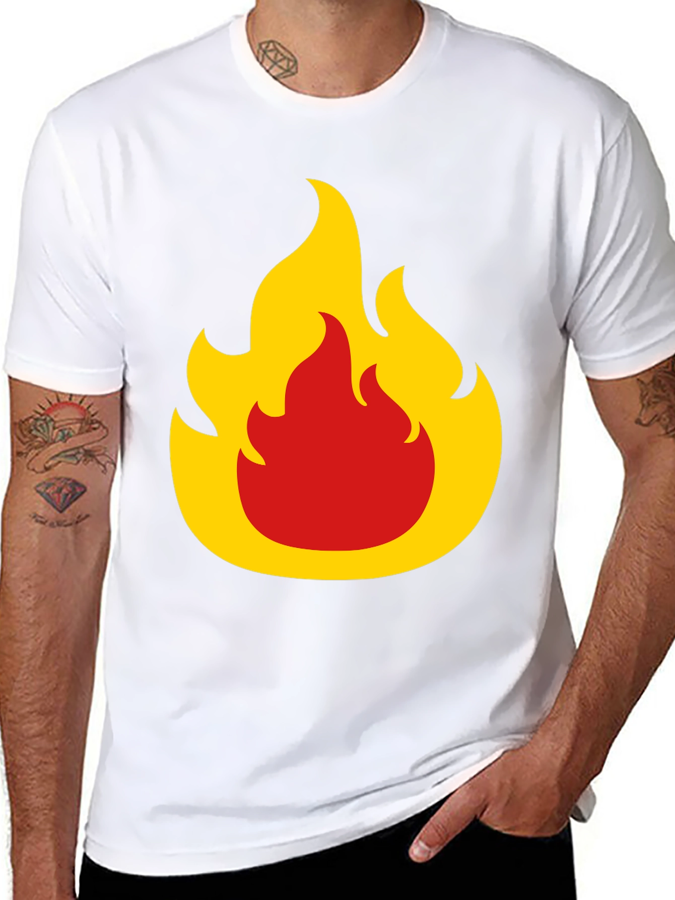 Flame Graphic Tee - Bold Black T-Shirt