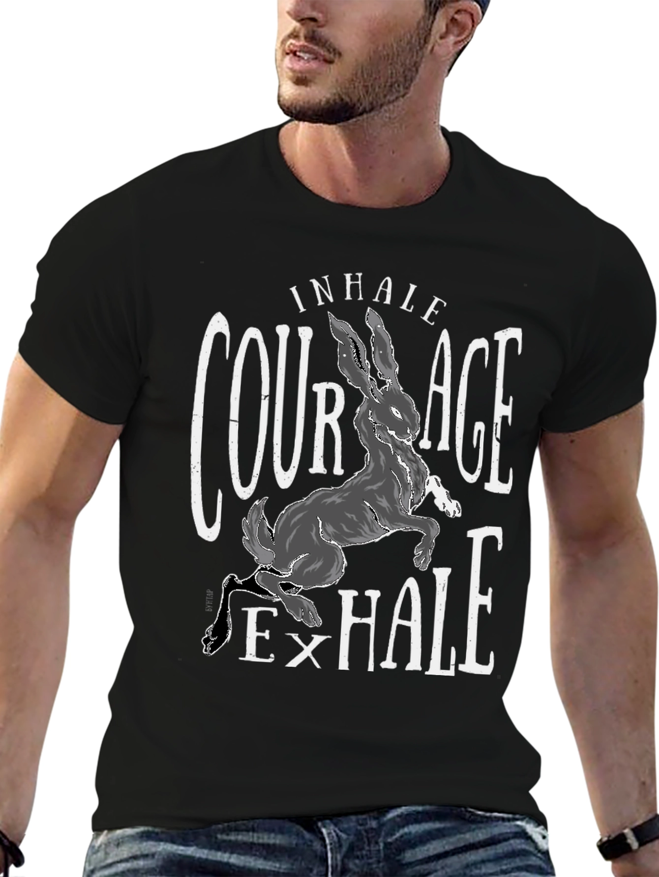 Courage Hare T-Shirt - Inhale Exhale