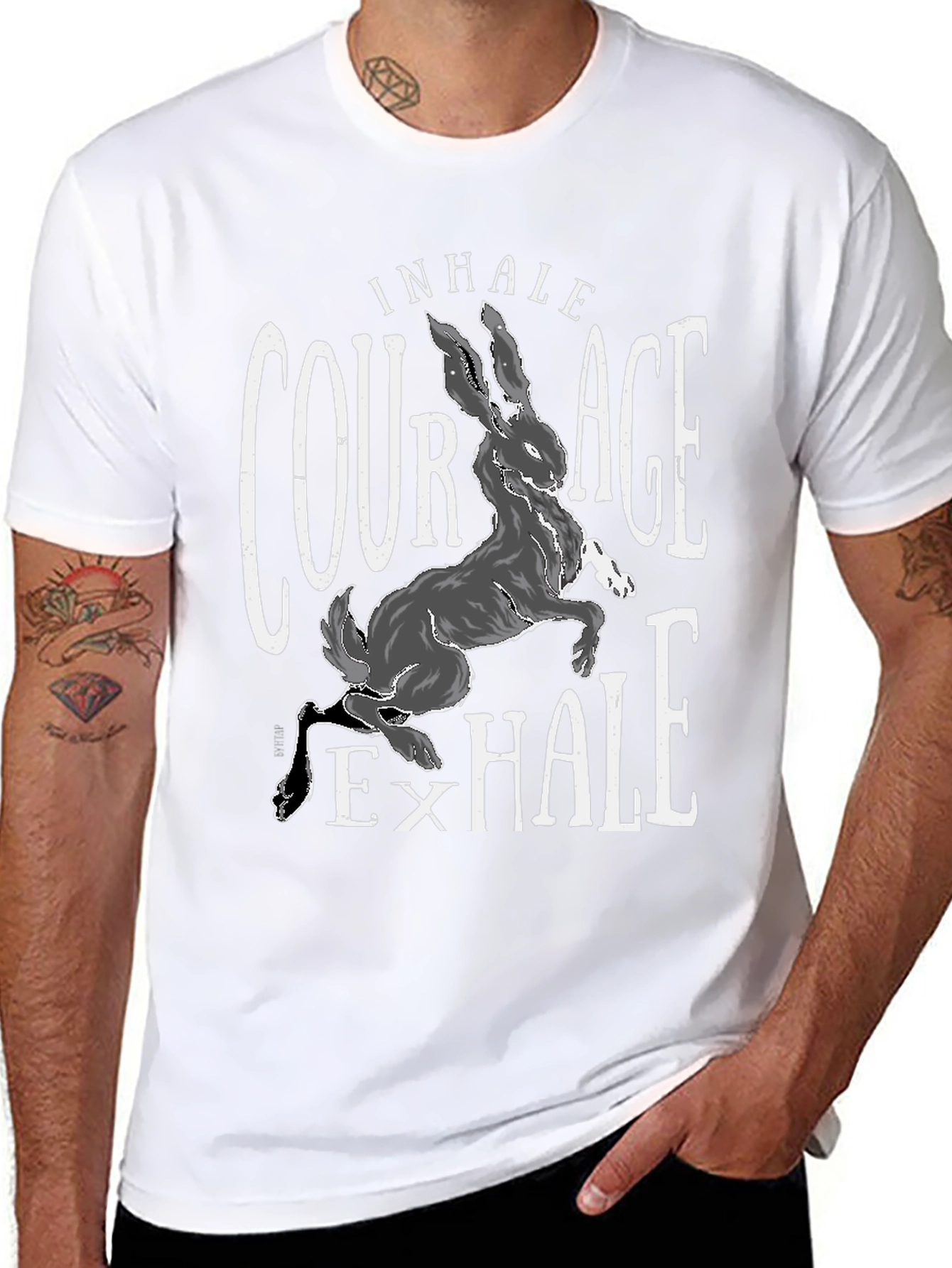 Courage Hare T-Shirt - Inhale Exhale