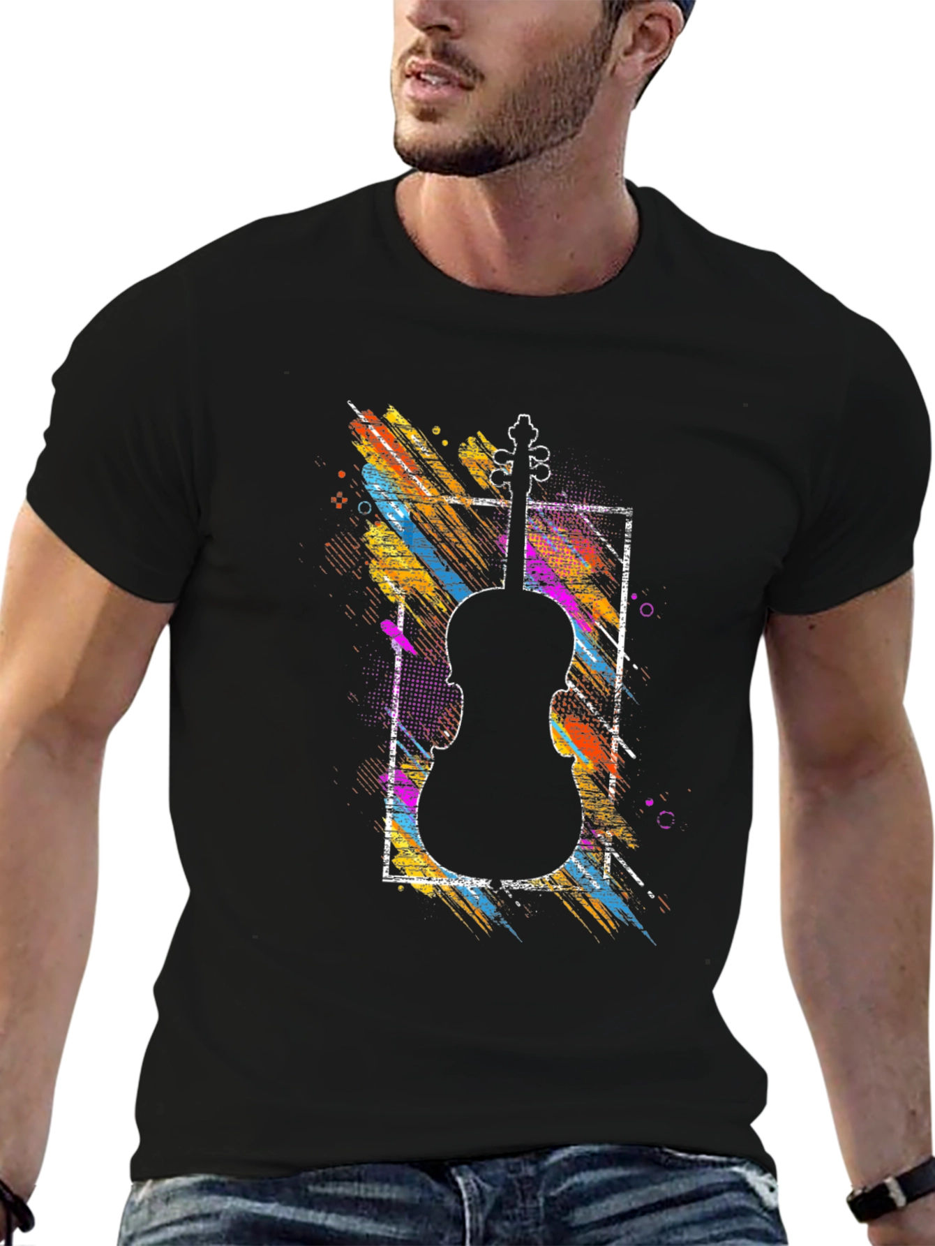 Violin Silhouette Graphic Tee
