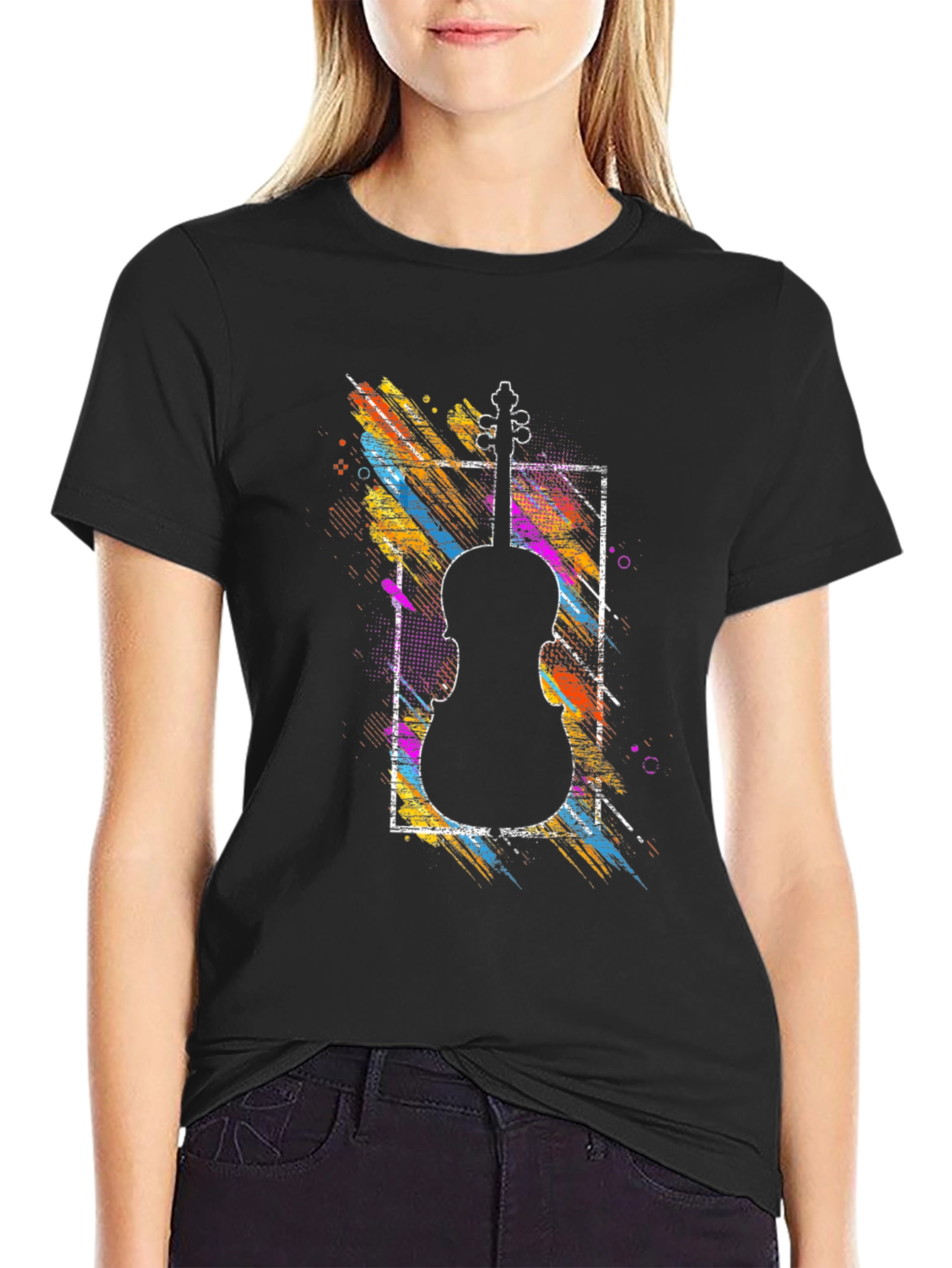 Violin Silhouette Graphic Tee