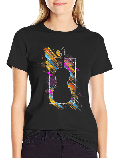 Violin Silhouette Graphic Tee