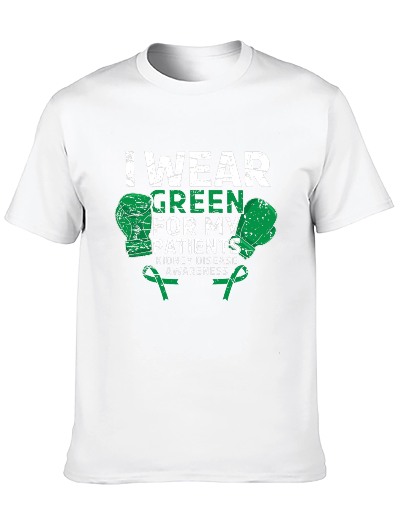 Kidney Disease Awareness Green Boxing Gloves T-Shirt
