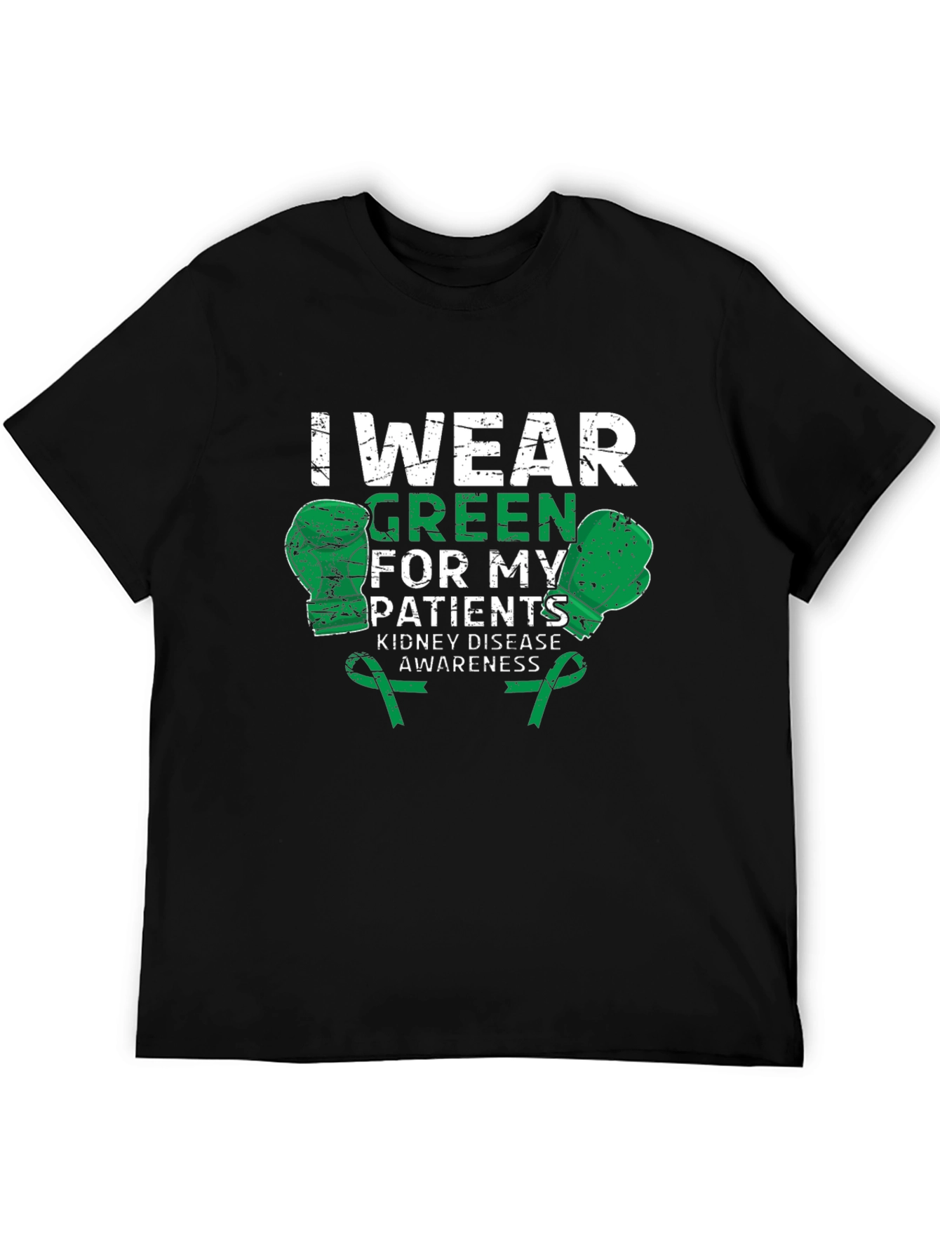 Kidney Disease Awareness Green Boxing Gloves T-Shirt