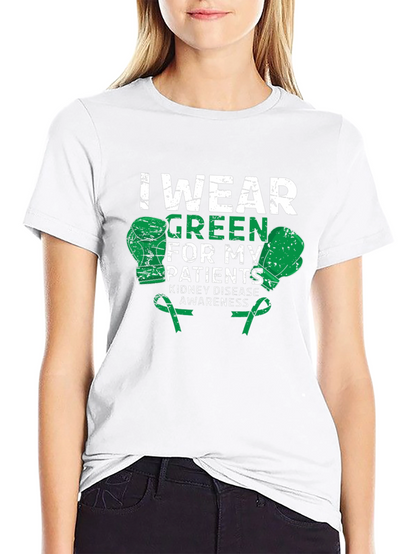 Kidney Disease Awareness Green Boxing Gloves T-Shirt