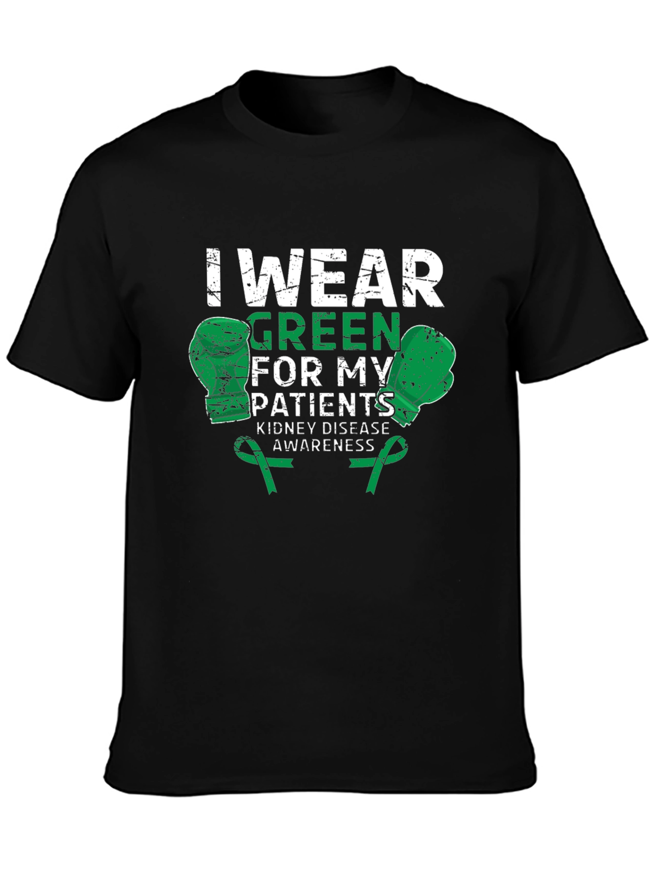 Kidney Disease Awareness Green Boxing Gloves T-Shirt