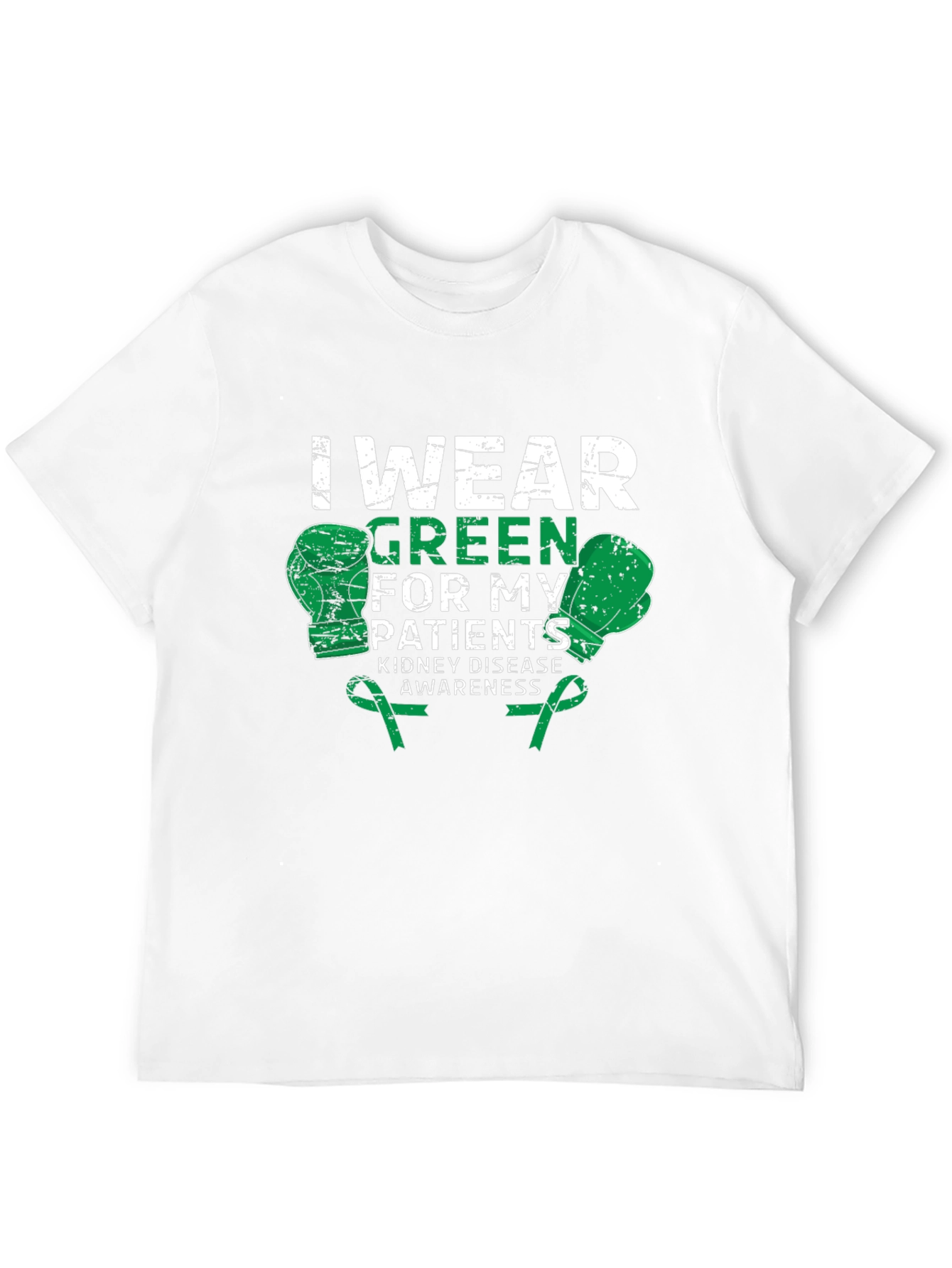 Kidney Disease Awareness Green Boxing Gloves T-Shirt