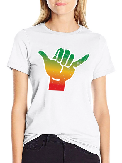 Rasta Shaka Hand Sign T-Shirt - Black