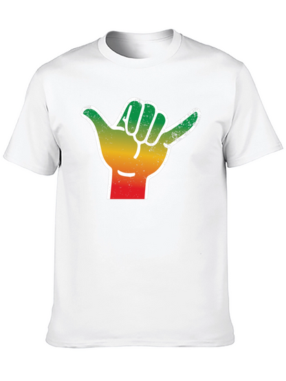 Rasta Shaka Hand Sign T-Shirt - Black