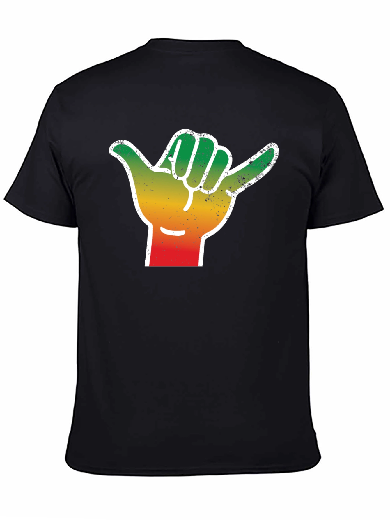 Rasta Shaka Hand Sign T-Shirt - Black