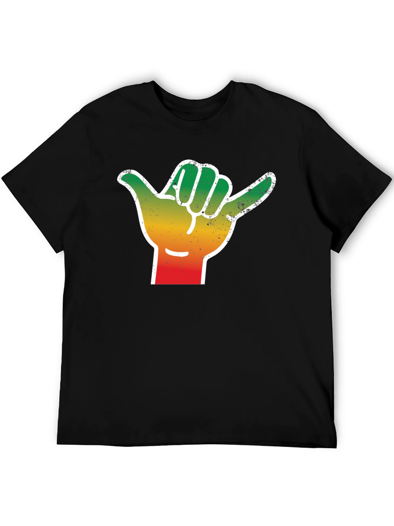 Rasta Shaka Hand Sign T-Shirt - Black