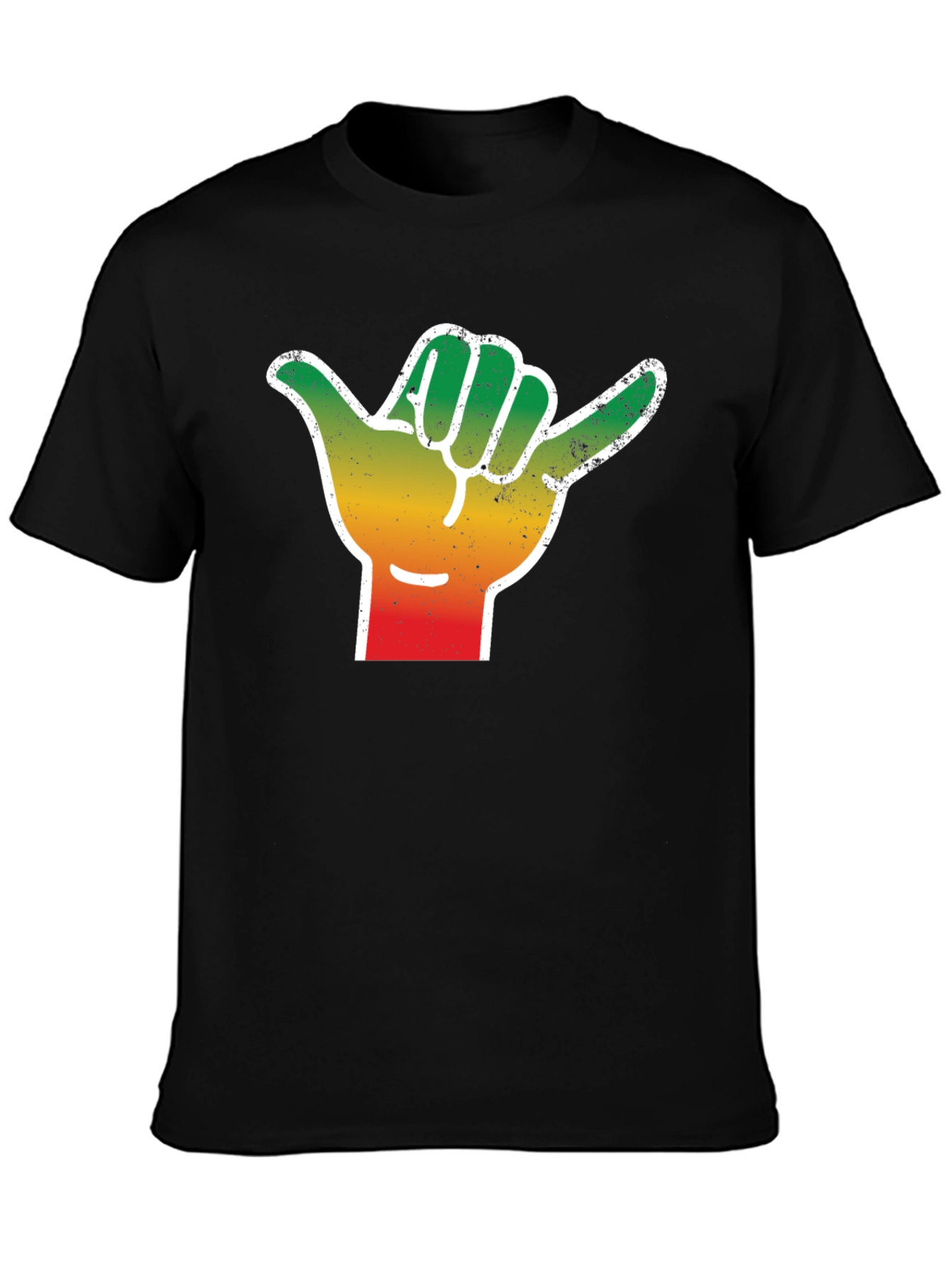 Rasta Shaka Hand Sign T-Shirt - Black