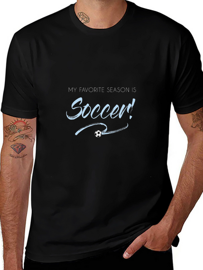 Soccer Season T-Shirt Black Cotton Tee