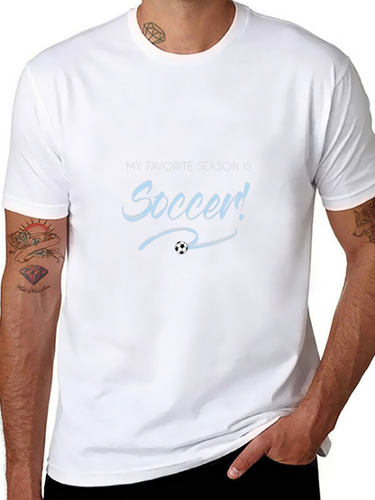 Soccer Season T-Shirt Black Cotton Tee