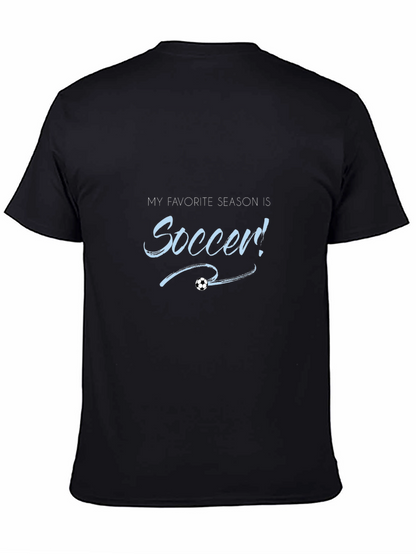 Soccer Season T-Shirt Black Cotton Tee