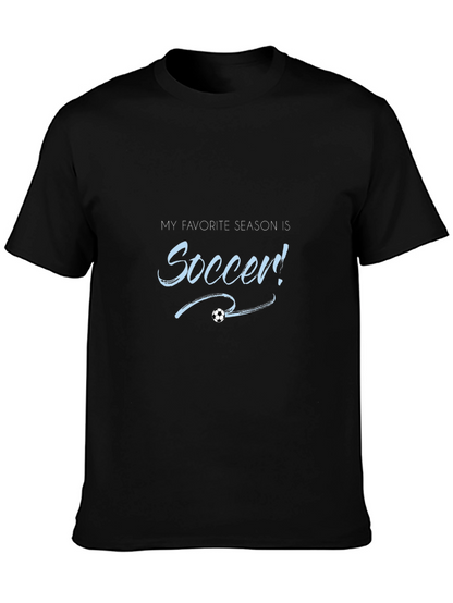 Soccer Season T-Shirt Black Cotton Tee