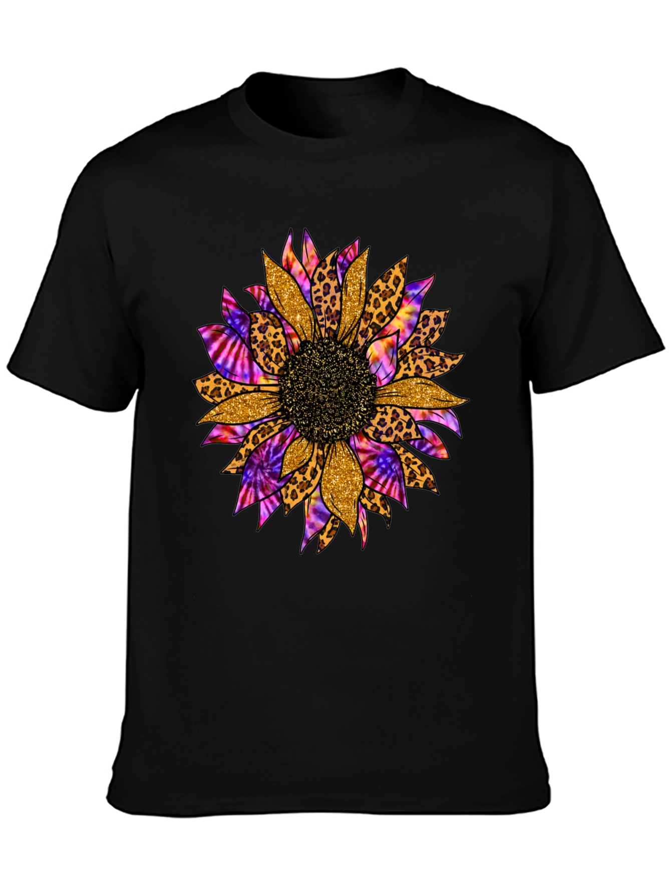 Sunflower Leopard Tie Dye Graphic Tee