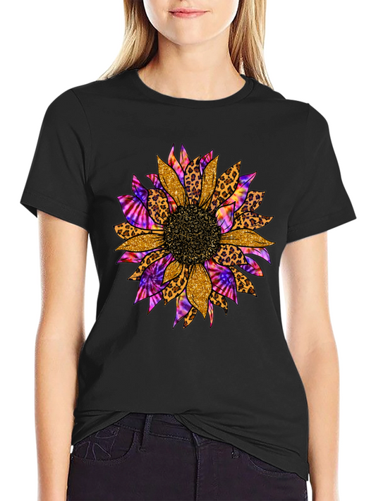 Sunflower Leopard Tie Dye Graphic Tee
