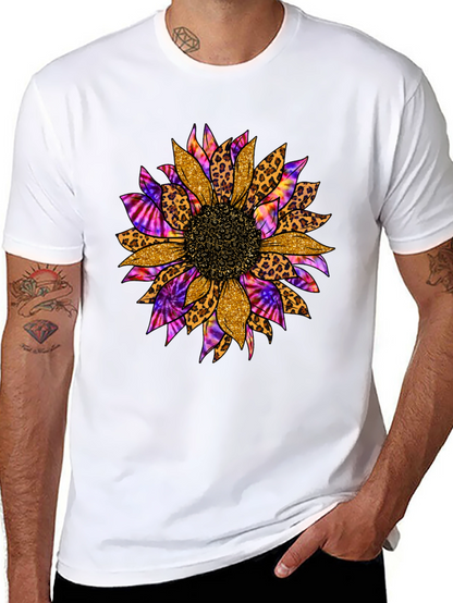 Sunflower Leopard Tie Dye Graphic Tee