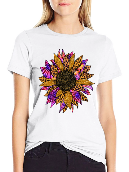 Sunflower Leopard Tie Dye Graphic Tee