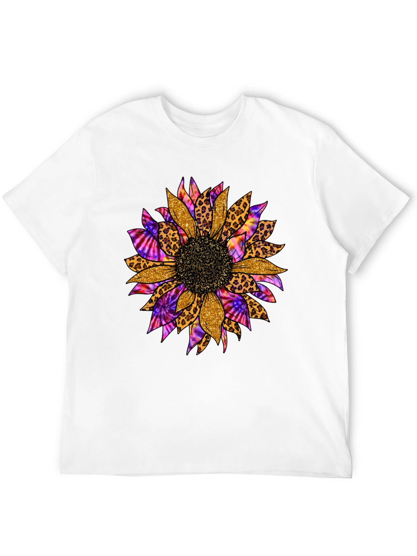 Sunflower Leopard Tie Dye Graphic Tee