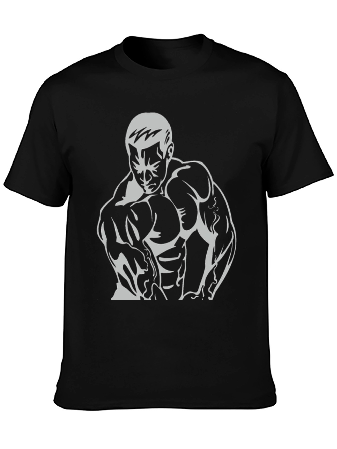 Bodybuilder Graphic Tee - Black Cotton Fitness Shirt