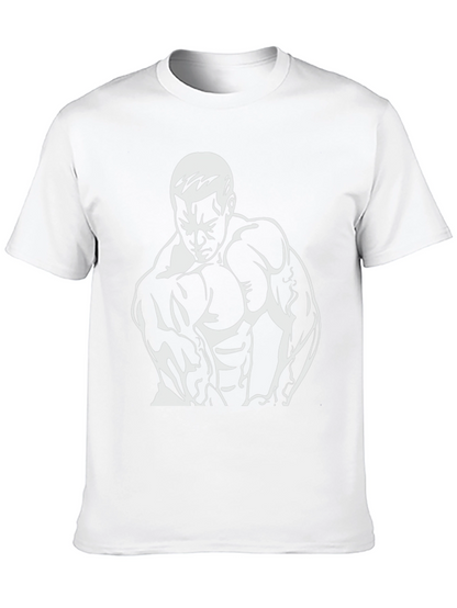 Bodybuilder Graphic Tee - Black Cotton Fitness Shirt