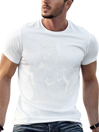 Bodybuilder Graphic Tee - Black Cotton Fitness Shirt