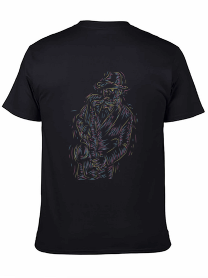 Cool Jazz Musician Graphic Tee - Black