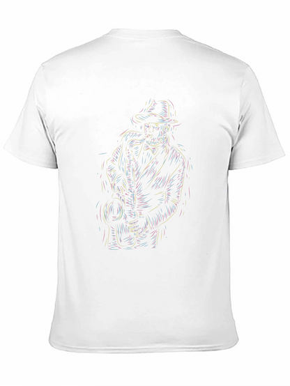 Cool Jazz Musician Graphic Tee - Black