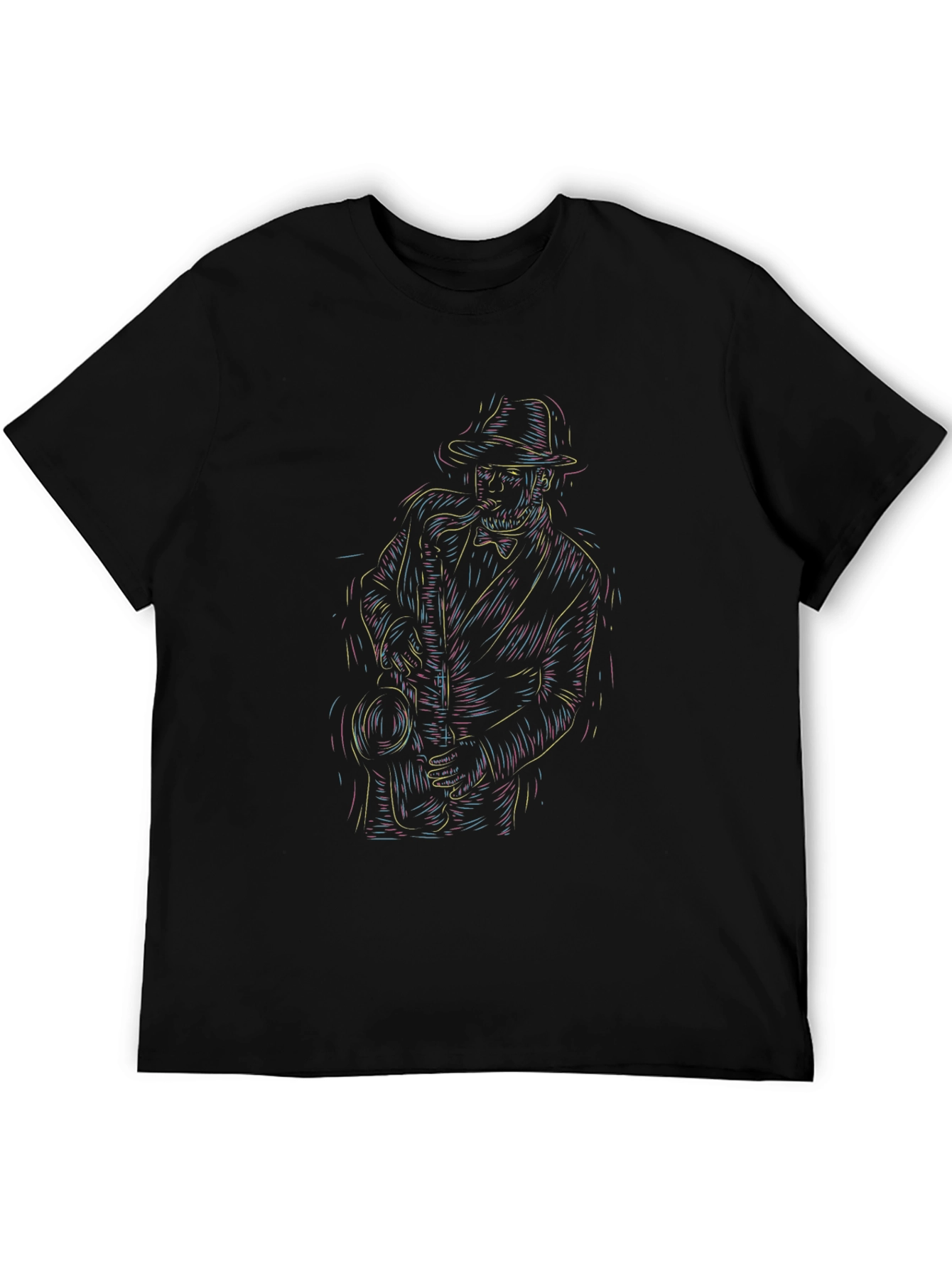 Cool Jazz Musician Graphic Tee - Black